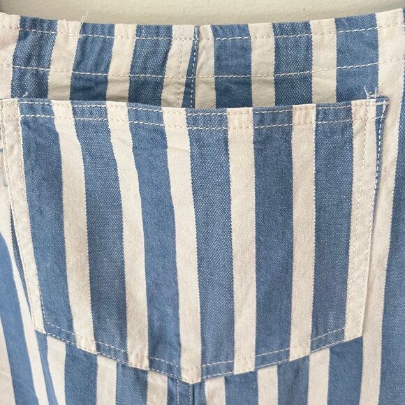NEW ZARA Cotton Denim Relaxed Fit Striped Romper - Size S (Oversized) - Picture 9 of 14